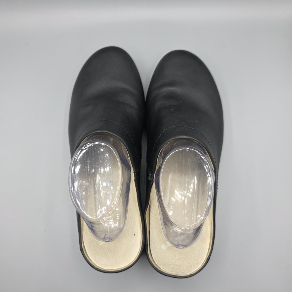 Dansko Mariella‎ Clogs Womens 41 Black Leather Mules Slip On Comfort Shoes Cork - Picture 6 of 14